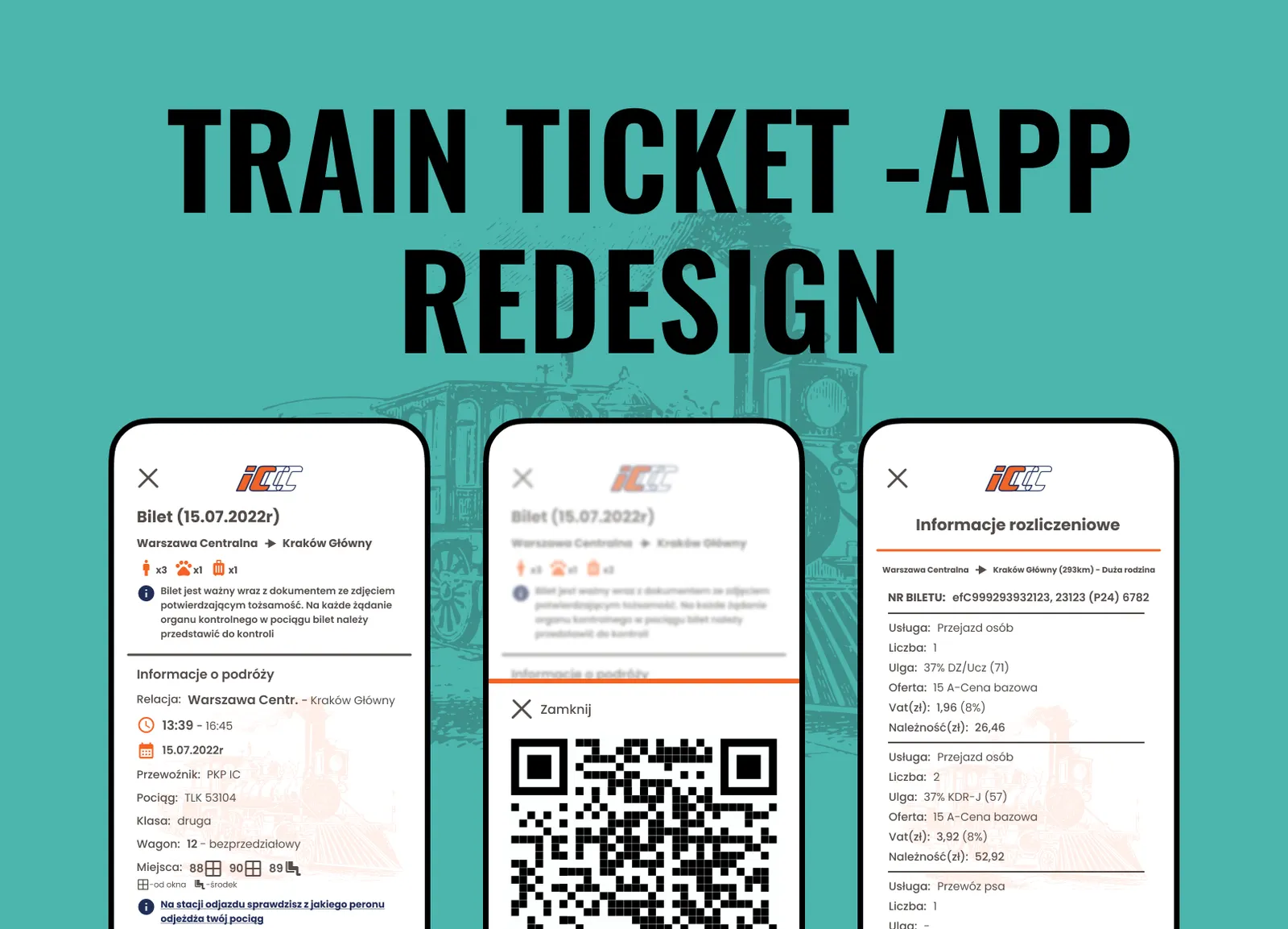 Train ticket redesign concept project thumbnail
